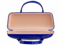 Brillenetui Hartschalenetui Brillenbox Hardcase im Handtaschen-Design 086019  blau Lack