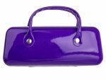 Brillenetui Hartschalenetui Brillenbox Hardcase im Handtaschen-Design 086019  lila Lack