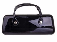Brillenetui Hartschalenetui Brillenbox Hardcase im Handtaschen-Design 086019  schwarz Lack