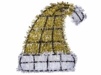 Edco Weihnachtsmütze Lametta "Merry Christmas" Türdeko 01738 ca. 27 cm  gold