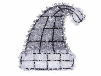 Edco Weihnachtsmütze Lametta "Merry Christmas" Türdeko 01738 ca. 27 cm  silber
