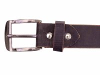 JS Jeans Gürtel G1 "JEANS" dunkelbraun 105 cm