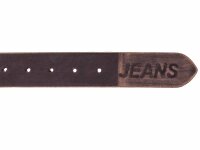 JS Jeans Gürtel G1 "JEANS" dunkelbraun 105 cm