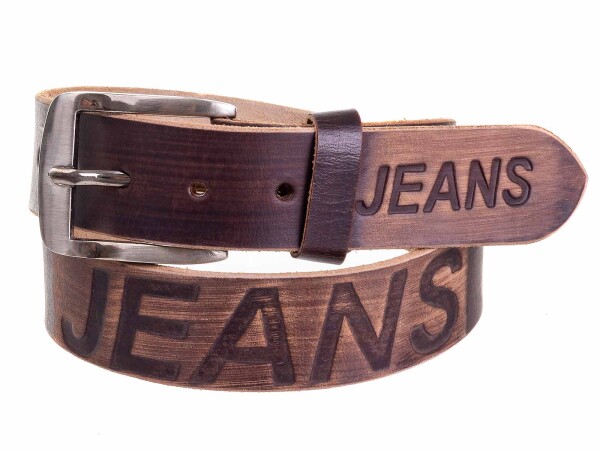 JS Jeans Gürtel G1 "JEANS" braun 105 cm