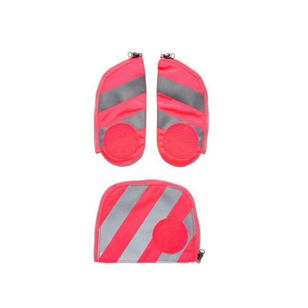 ergobag Fluo Zip-Set Sicherheitsset mit Reflektorstreifen für alle Schultaschenmodelle ab 2018 pink