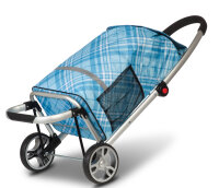 Fabrizio "Helena Vera" Alu-Shopper Einkaufstrolley Karo blau/weiß