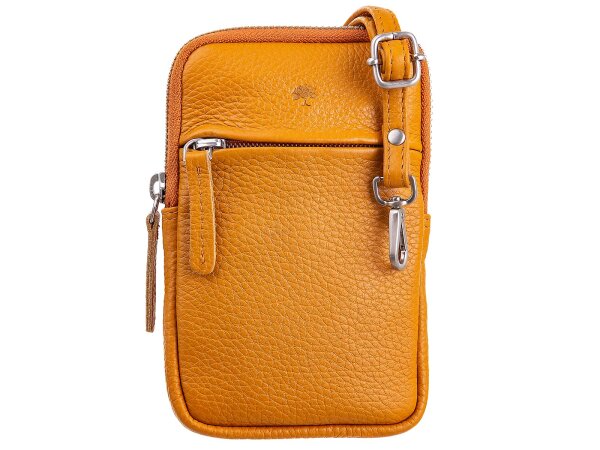 Prato LM Shahid J14-P geprägtes Rindleder Handytasche dgelb