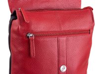 Prato LM Shahid Cityrucksack Daypack geprägtes Rindleder, 28 x 33 x 10 cm (B x H x T) - AL14-1 red