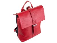 Prato LM Shahid Cityrucksack Daypack geprägtes Rindleder, 28 x 33 x 10 cm (B x H x T) - AL14-1 red