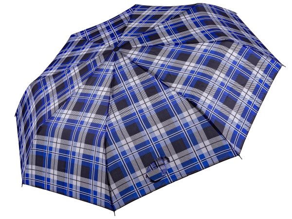 JS Mini Regenschirm " Susino" Taschenschirm  Karo blau/weiss