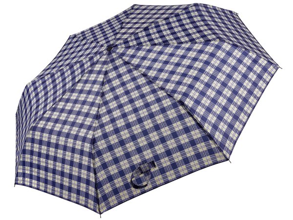 JS Mini Regenschirm " Susino" Taschenschirm  Karo dklblau/sz