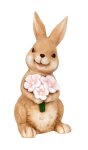 Mel-O-Design Oster-Hase mit rosa Blumen stehend ca. 46 cm