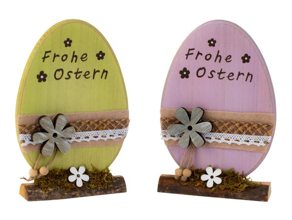Mel-O-Design 9620 Osterei aus Holz mit Aufdruck " Frohes Fest " ca. 20 x 14 cm