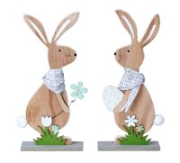 Mel-O-Design Osterhase aus Holz mit Stoffhalstuch ca. 40 cm