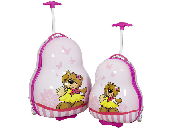 Monopol Kindertrolley mit LED-Licht in den Rollen Teddy Bär Girl Gr.S/M