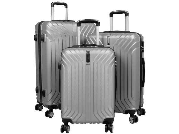 Monopol 37880 ABS Koffer "Palma" 3D-Struktur Gr. S/M/L silber