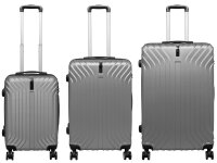 Monopol 37880 ABS Koffer "Palma" 3D-Struktur Gr. S/M/L silber