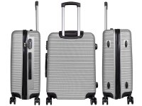 Monopol 45476 ABS Koffer "Malaga" 3D-Struktur Gr. S/M/L silber