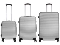 Monopol 45476 ABS Koffer "Malaga" 3D-Struktur Gr. S/M/L silber