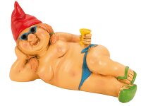 Mel-O-Design Gartenzwerg, Gartenzwergin Nackt Zwergin Rot