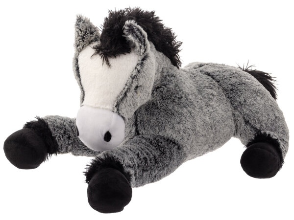 Mel-O-Design 3270 Plüsch Pferd liegend grau weiß / sz