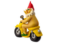 Mel-O-Design 4862 Zwerg nackt sitzend auf Motorrad bunt