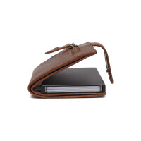 The Chesterfield Brand Antique Buff Crumbled RFID Safe Leder Geldbörse Praque C08.0442 31 cognac