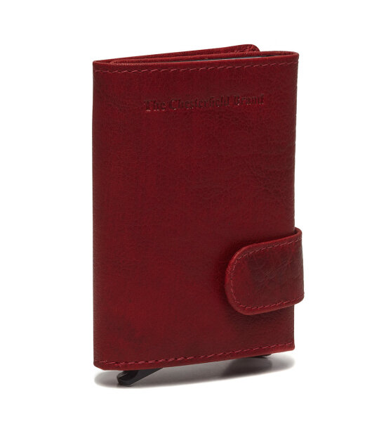 The Chesterfield Brand Antique Buff Crumbled RFID Safe Leder Kartenetui Portland C08.0443 04 rot