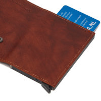 The Chesterfield Brand Antique Buff Crumbled Leder RFID Safe Geldbörse Mannheim C08.0458 31 cognac