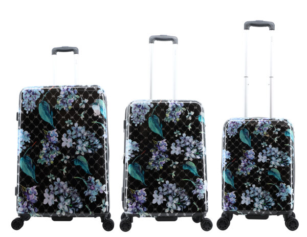 ELLE Spinner Floret Spinner Trolley Gr. S/M/L/Set  EL44HA Black Printed Floral