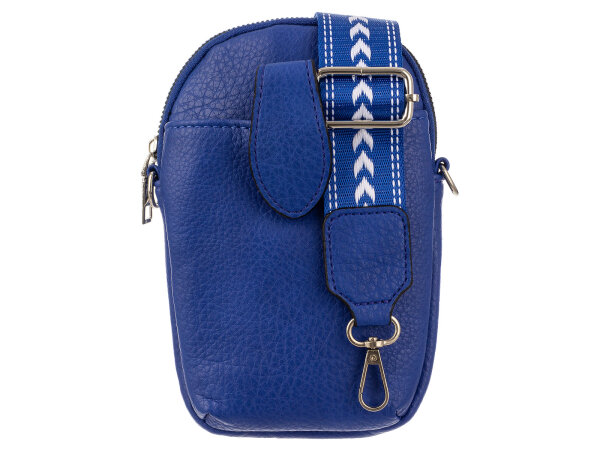 Hernan HB0376 Handytasche mit breitem Gurt geräumiges Hauptfach ca. 0,5 Liter blau