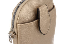 Hernan HB0376 Handytasche mit breitem Gurt geräumiges Hauptfach ca. 0,5 Liter gold