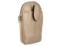 Hernan HB0376 Handytasche mit breitem Gurt geräumiges Hauptfach ca. 0,5 Liter gold