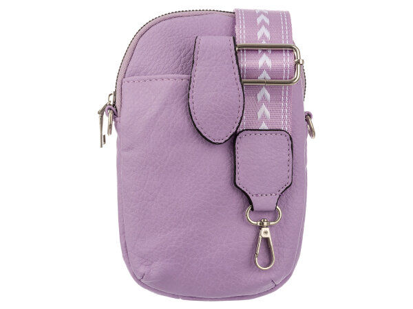 Hernan HB0376 Handytasche mit breitem Gurt geräumiges Hauptfach ca. 0,5 Liter lila