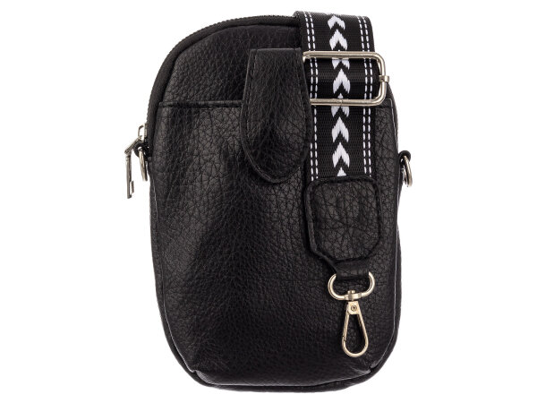 Hernan HB0376 Handytasche mit breitem Gurt geräumiges Hauptfach ca. 0,5 Liter schwarz