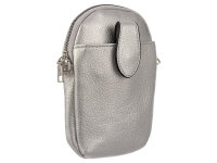 Hernan HB0376 Handytasche mit breitem Gurt geräumiges Hauptfach ca. 0,5 Liter silber