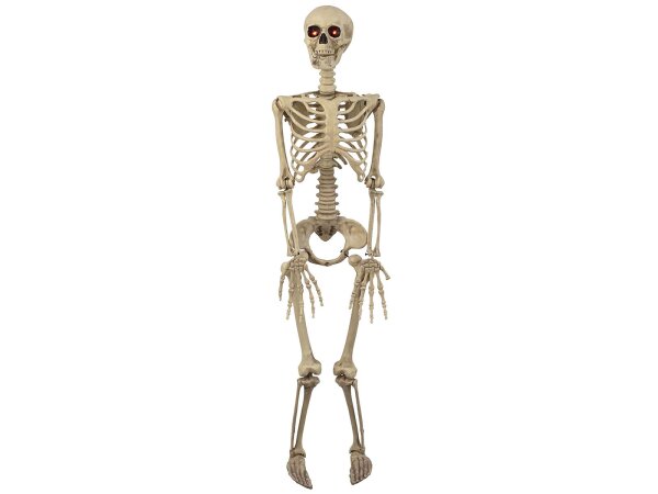 Mel-O-Design 1677 Halloween Deko hängendes Skelett ca.90cm LED-Augen
