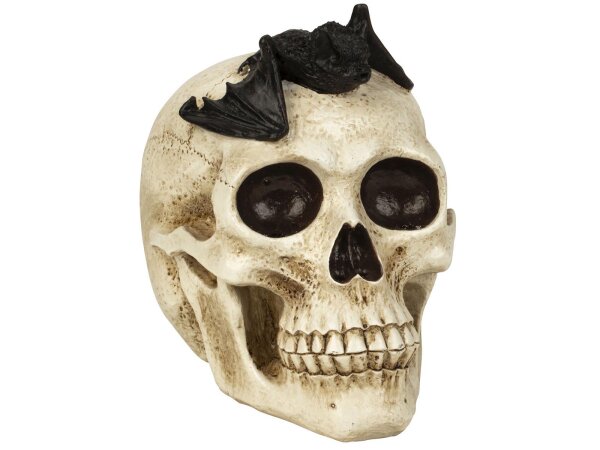Mel-O-Design Halloween 3431 Totenkopf mit Fledermaus ca. 17 cm Höhe