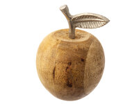 Noor Living Deko Holz Apfel aus Mangoholz & Aluminium...