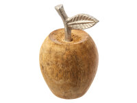 Noor Living Deko Holz Apfel aus Mangoholz & Aluminium...