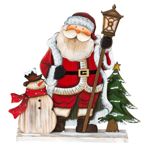 Mel-O-Design 1923 Weihnachts-Deko aus Holz Sanat mit Schneemann und Laterne
