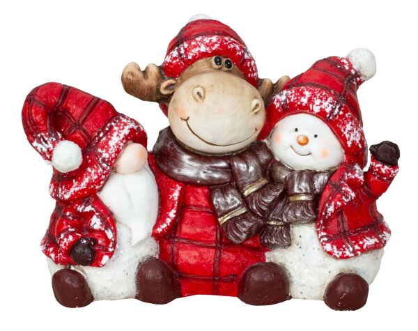 Mel-O-Design 2940 Winterfiguren Trio Schlafmützenwichtel, Elch & Schneemann mit Mützel