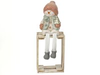 Mel-O-Design 7993 Schneemann rosa & zartgrün stehend mit Winterbekleidung & Schlenkerbeinen