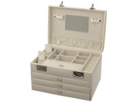 Davidts 367692  "Euclide" Schmuckkasten 4 Etagen blanco