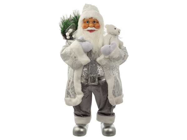 Christmas Paradies 45575-80 Weihnachtsmann Santa Klaus "OLAF" weiss/silber