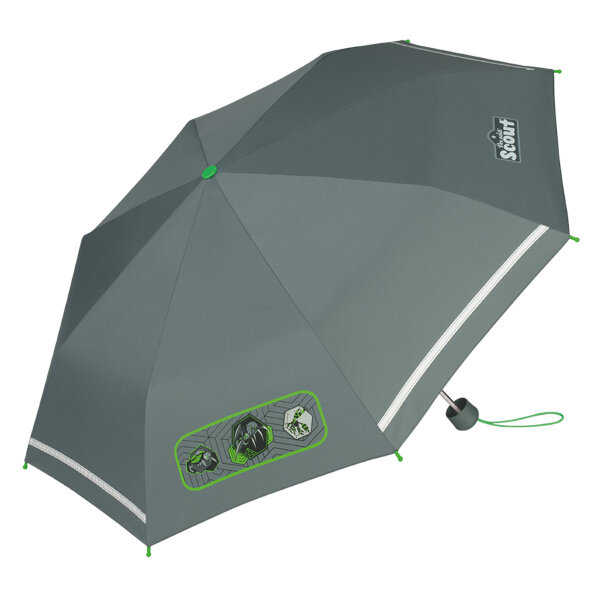 Scout Kinder-Taschenregenschirm mit Reflektorstreifen Dark Beast