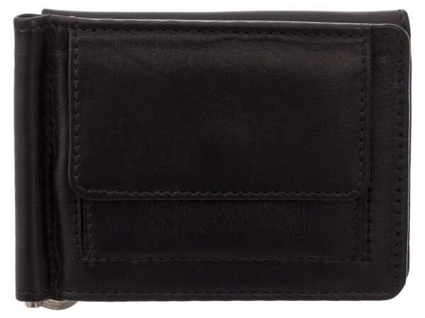 STEFANO Dollarclip 470-032 mit Kartenfächern und Münzfach schwarz
