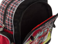 STEFANO 1702-29-60 Kinder Rucksack Rennauto kariert