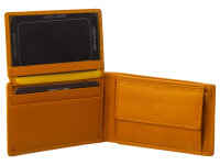 Bugatti ALDO Scheintasche 49113701 Querformat wallet with flip schwarz mustard