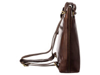 Prato City Rucksack L400 Leder 2 in 1 Rucksack und Umhängetasche brown
